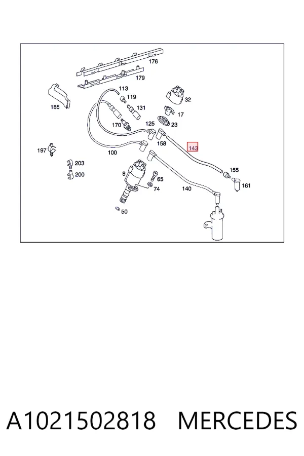 Fios de alta voltagem, kit A1021502818 Mercedes