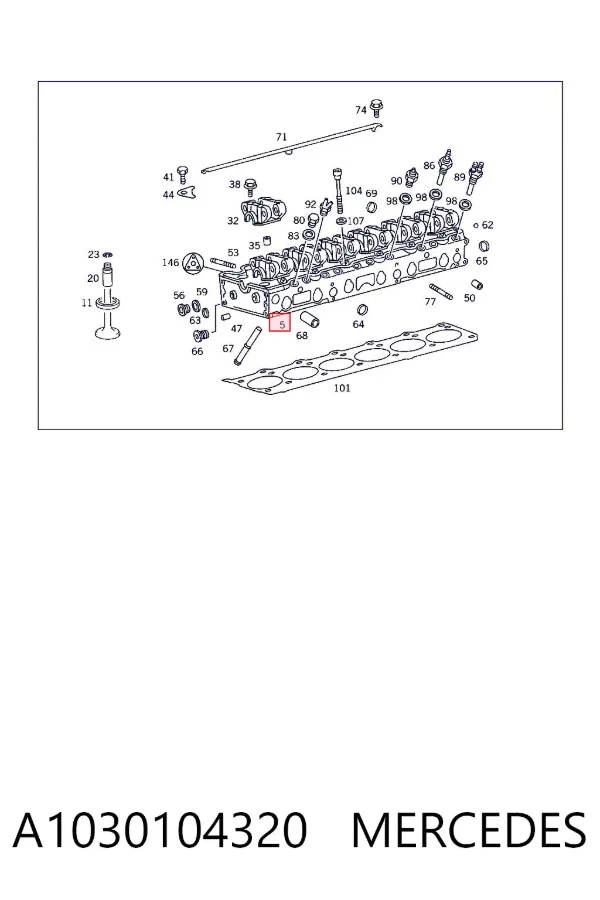 Cabeça de motor (CBC) A1030104320 Mercedes