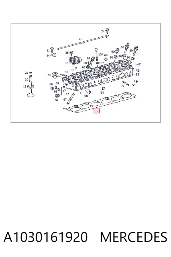 Vedante de cabeça de motor (CBC) A1030161920 Mercedes