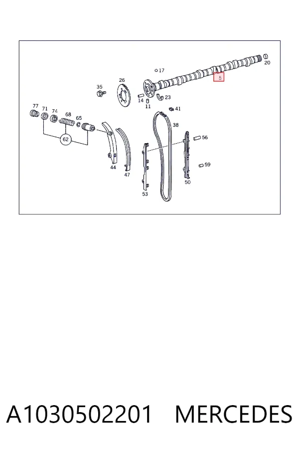 Árvore distribuidora de motor A1030502201 Mercedes