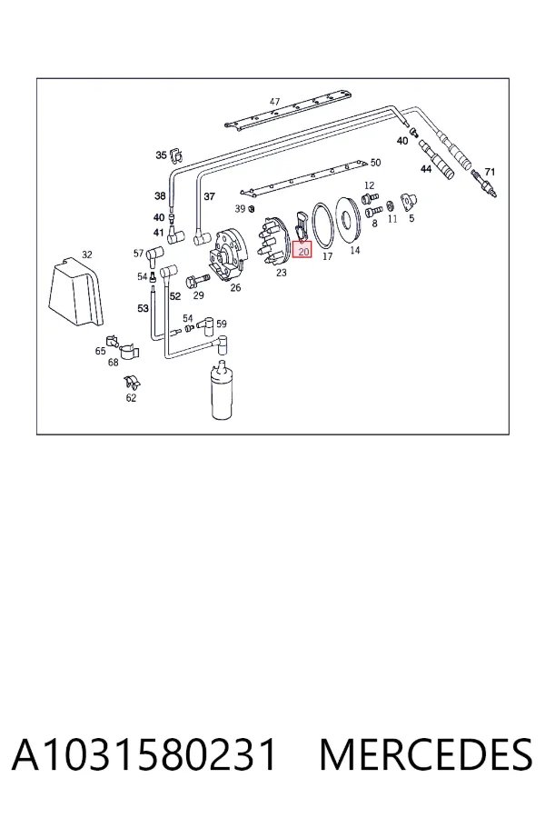 Slider (rotor) de distribuidor de ignição, distribuidor A1031580231 Mercedes