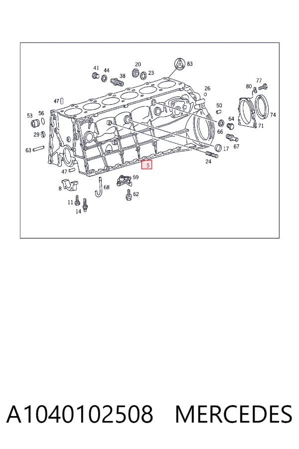 Bloco de cilindros de motor A1040102508 Mercedes