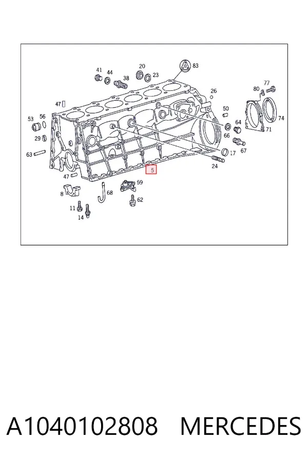 Bloco de cilindros de motor A1040102808 Mercedes