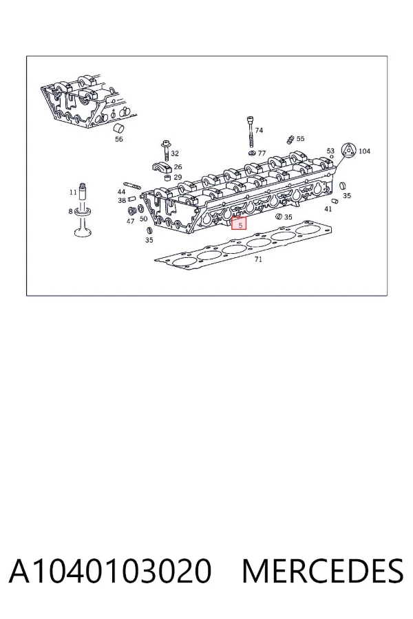 Cabeça de motor (CBC) A1040103020 Mercedes