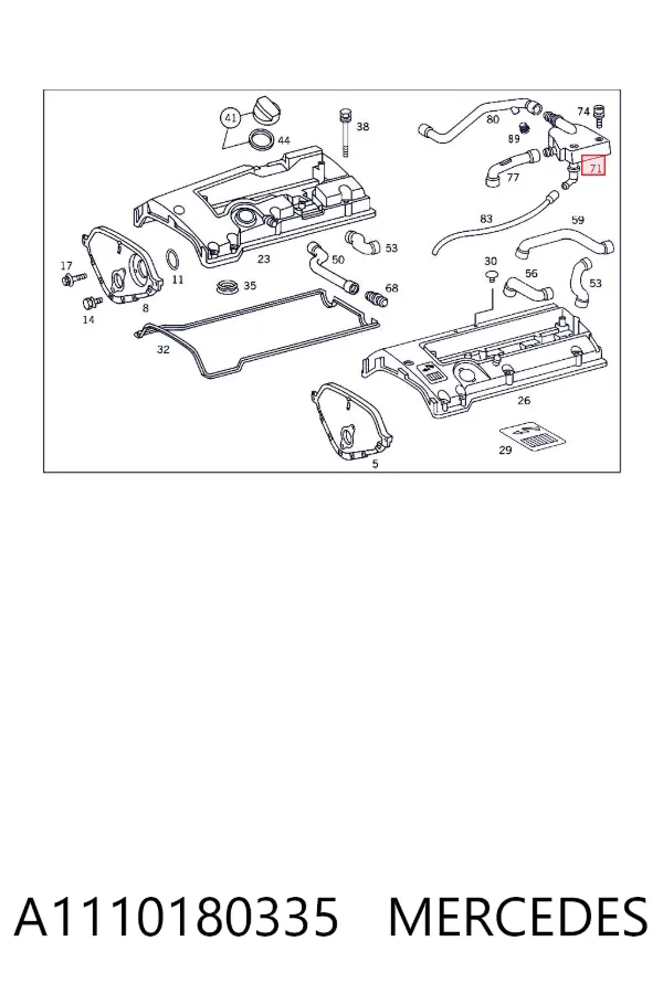 Separador de óleo (separador) do sistema de ventilação de cárter A1110180335 Mercedes