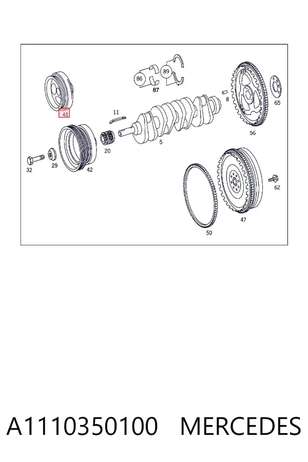 Polia de cambota A1110350100 Mercedes