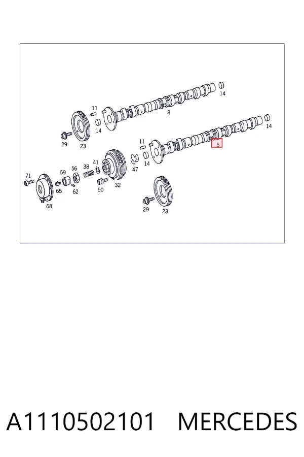 Árvore distribuidora de motor de admissão A1110502101 Mercedes