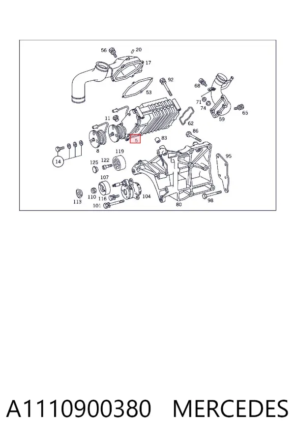 Compressor de supercompressão de ar de motor A1110900380 Mercedes