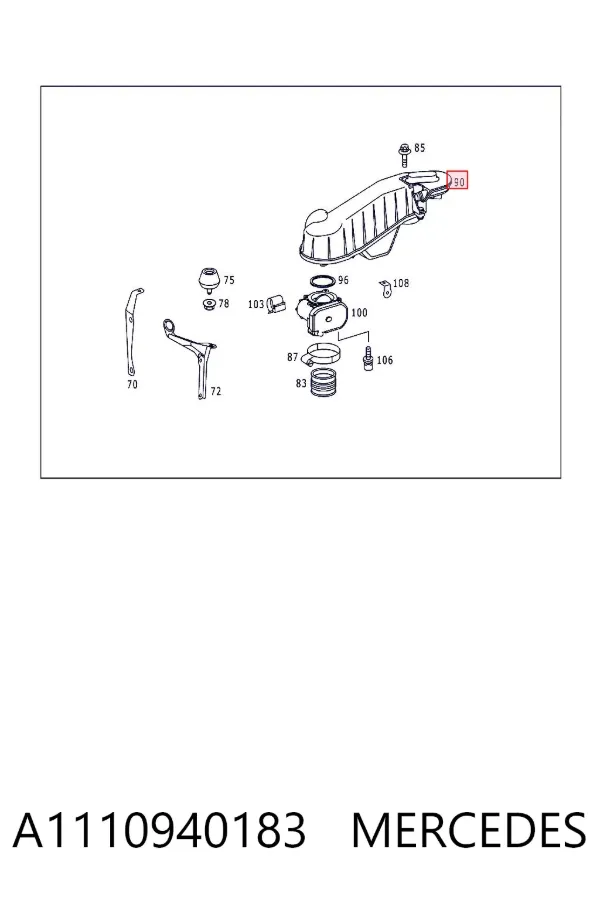 Separador de óleo (separador) do sistema de ventilação de cárter A1110940183 Mercedes