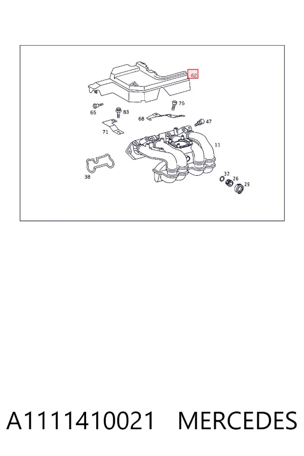 Tampa de motor decorativa A1111410021 Mercedes