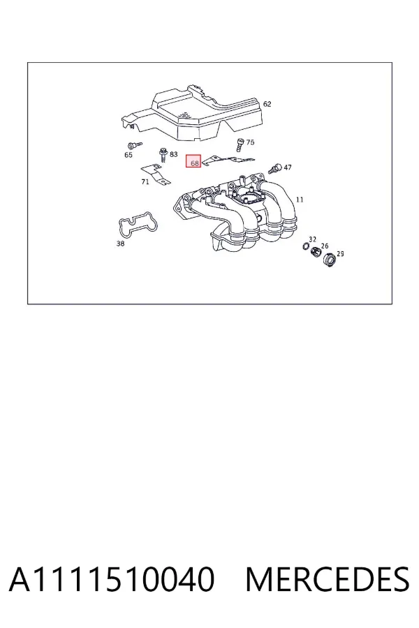Vedante de cabeça de motor (CBC) A1111510040 Mercedes