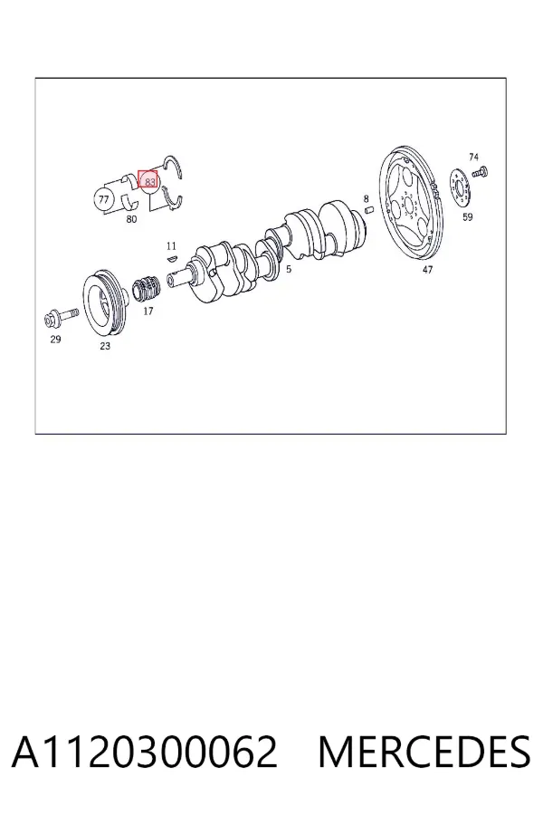 Semianel de suporte (de carreira) de cambota, STD, kit A1120300062 Mercedes