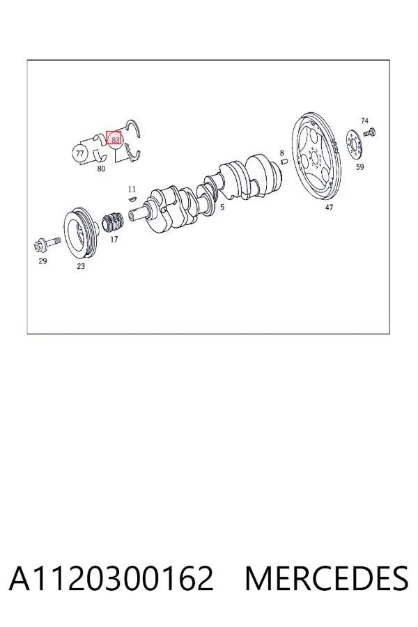 Semianel de suporte (de carreira) de cambota, 1ª reparação (0,25), kit A1120300162 Mercedes