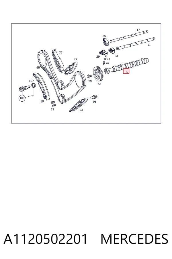 Árvore distribuidora direita de motor A1120502201 Mercedes