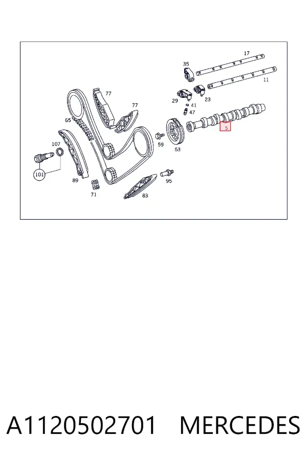 Árvore distribuidora direita de motor A1120502701 Mercedes