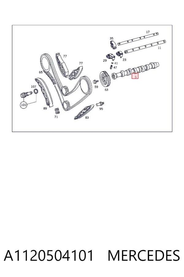 Árvore distribuidora direita de motor A1120504101 Mercedes