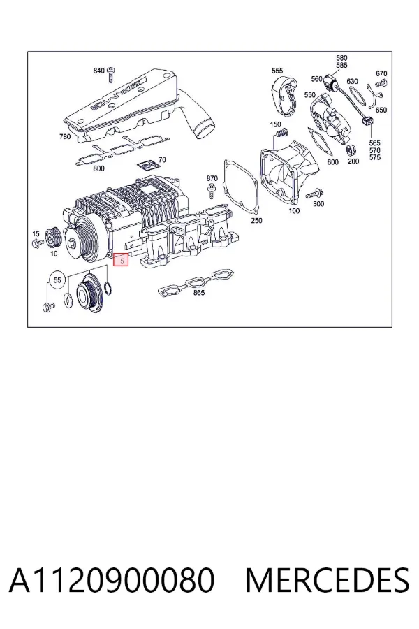 Compressor de supercompressão de ar de motor A1120900080 Mercedes