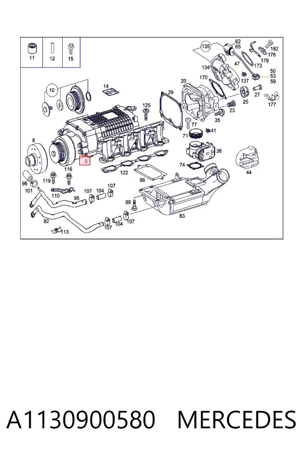 Compressor de supercompressão de ar de motor A1130900580 Mercedes