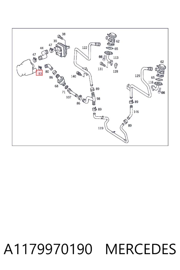 Braçadeira de aperto metálica, universal A1179970190 Mercedes