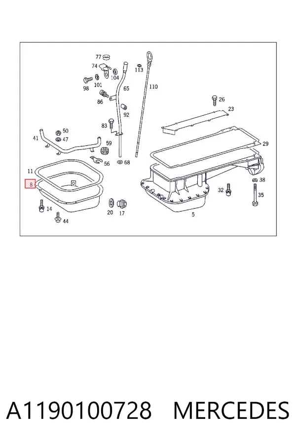 Panela de óleo de cárter do motor A1190100728 Mercedes