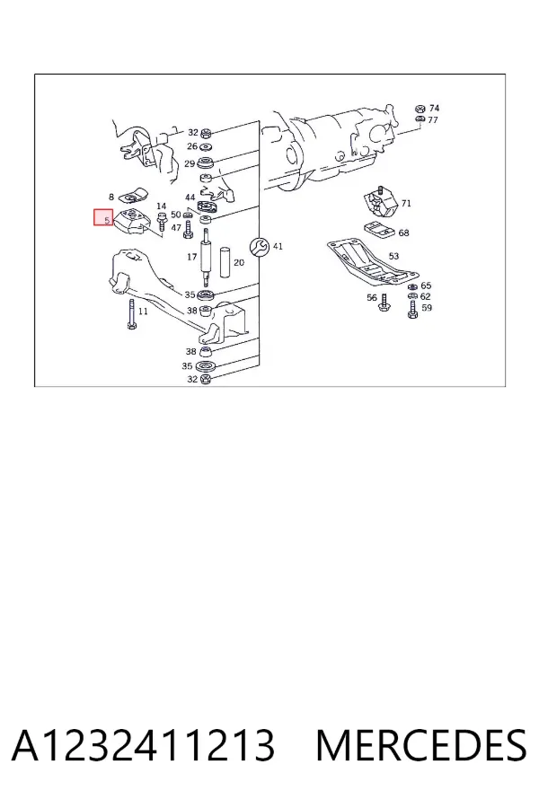 Coxim (suporte) esquerdo/direito de motor A1232411213 Mercedes