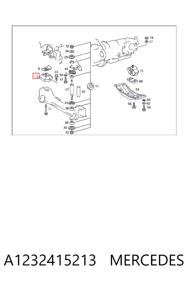 Coxim (suporte) esquerdo/direito de motor A1232415213 Mercedes