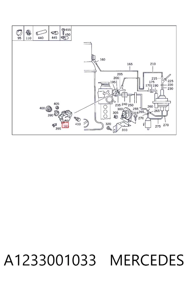 Servomotor de controlo da Caixa Automática de Mudança (motor de passo) A1233001033 Mercedes