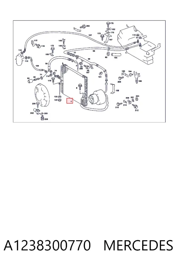 Radiador de aparelho de ar condicionado A1238300770 Mercedes