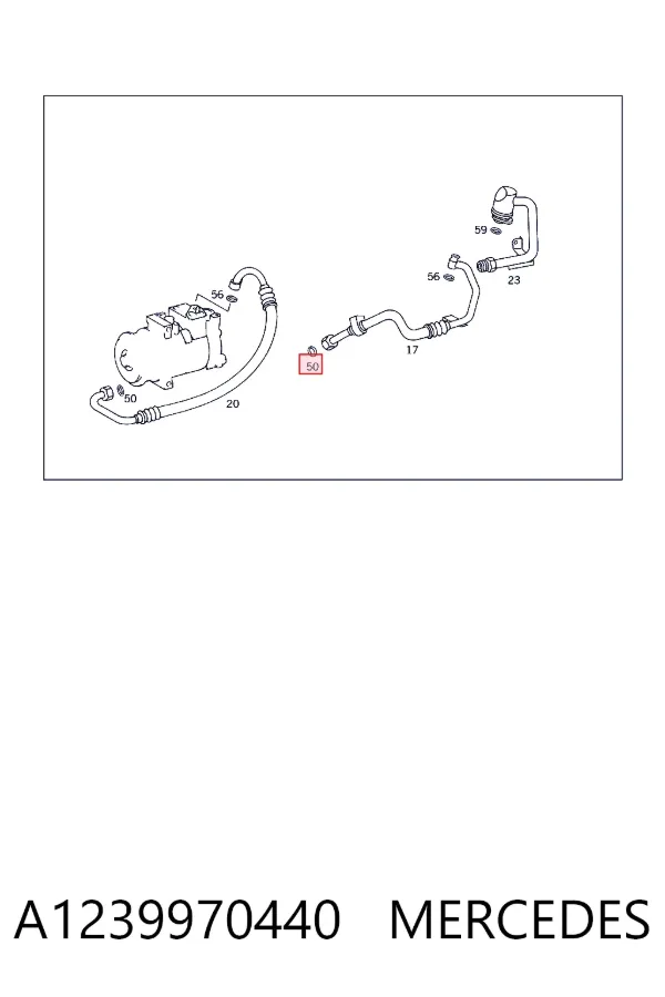Vedante anular de mangueira do compressor de retorno A1239970440 Mercedes