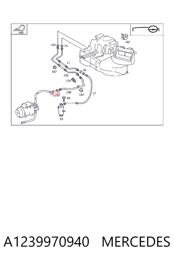 Kit de reparação do compressor de aparelho de ar condicionado A1239970940 Mercedes