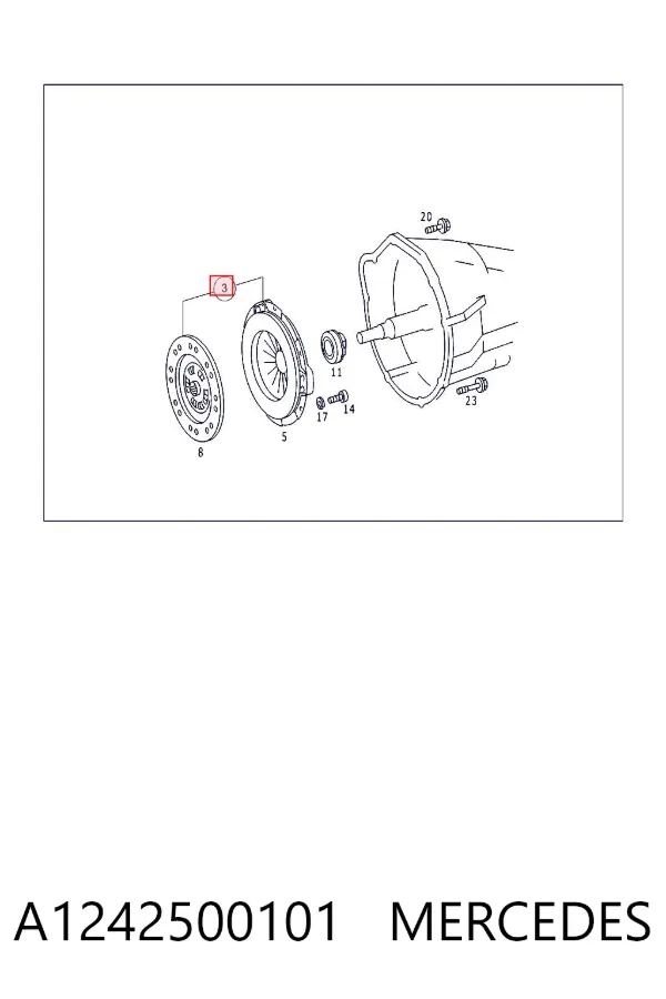 Kit de embraiagem (3 peças) A1242500101 Mercedes