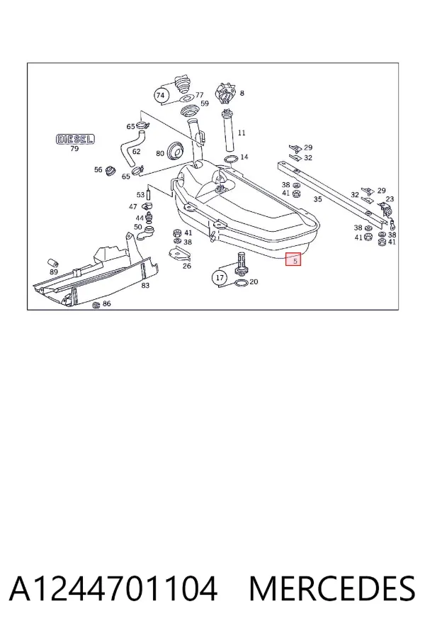 Tanque de combustível A1244701104 Mercedes
