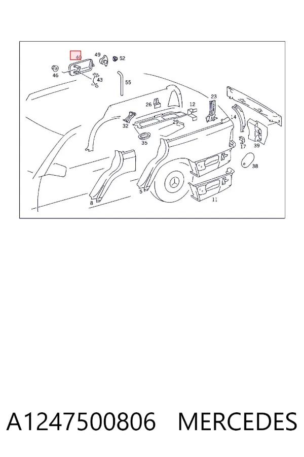 Alcapão do tanque de combustível A1247500806 Mercedes