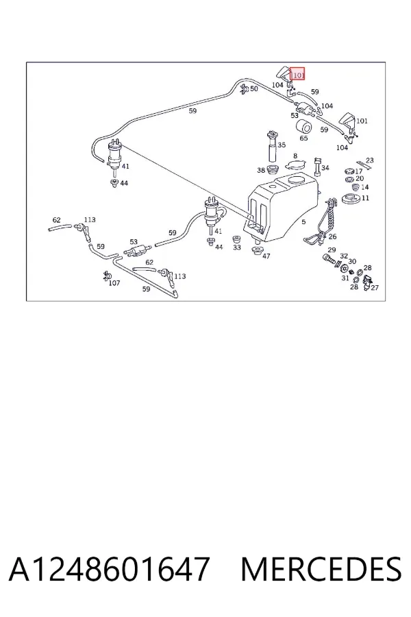 Injetor de fluido para lavador de pára-brisas A1248601647 Mercedes