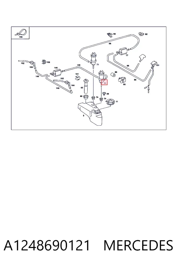 Bomba do motor de fluido para lavador das luzes A1248690121 Mercedes
