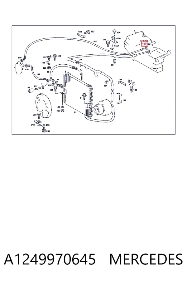 Kit de reparação do compressor de aparelho de ar condicionado A1249970645 Mercedes