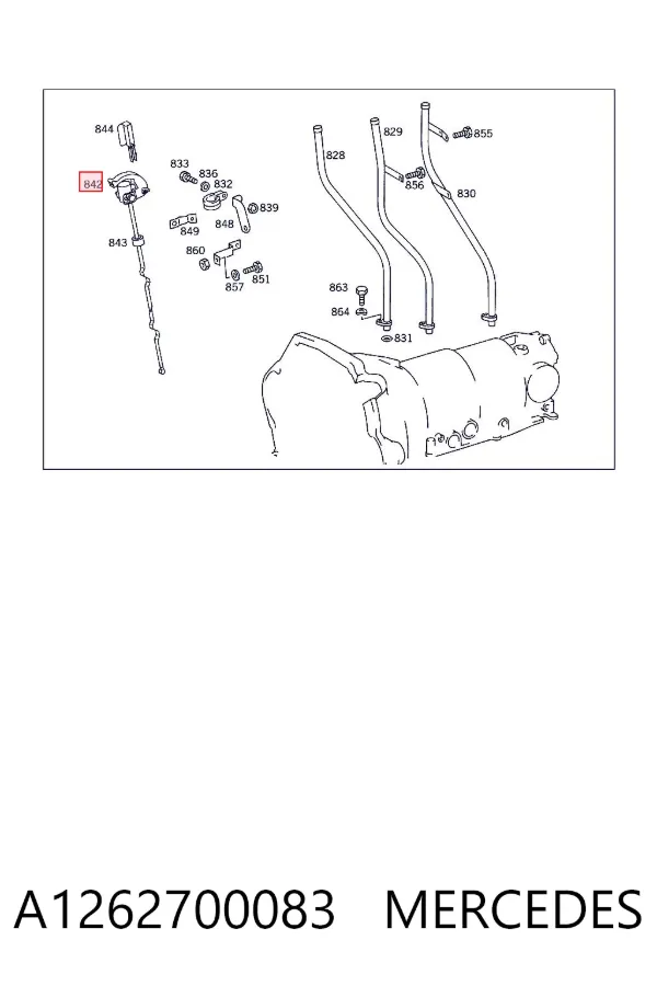 Sonda (indicador) do nível de óleo no motor A1262700083 Mercedes