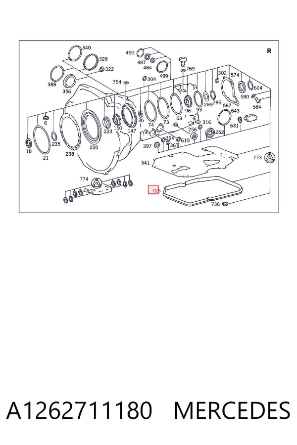 Vedante de panela da Caixa Automática de Mudança/Caixa Mecânica de Mudança A1262711180 Mercedes