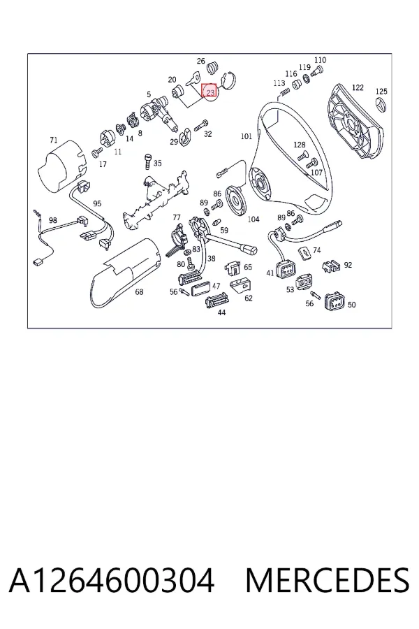 Trinco de fecho de ignição A1264600304 Mercedes