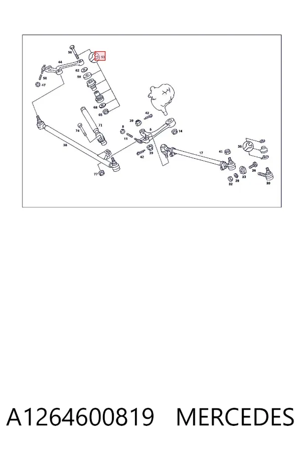 Kit de reparação do braço oscilante de pêndulo A1264600819 Mercedes