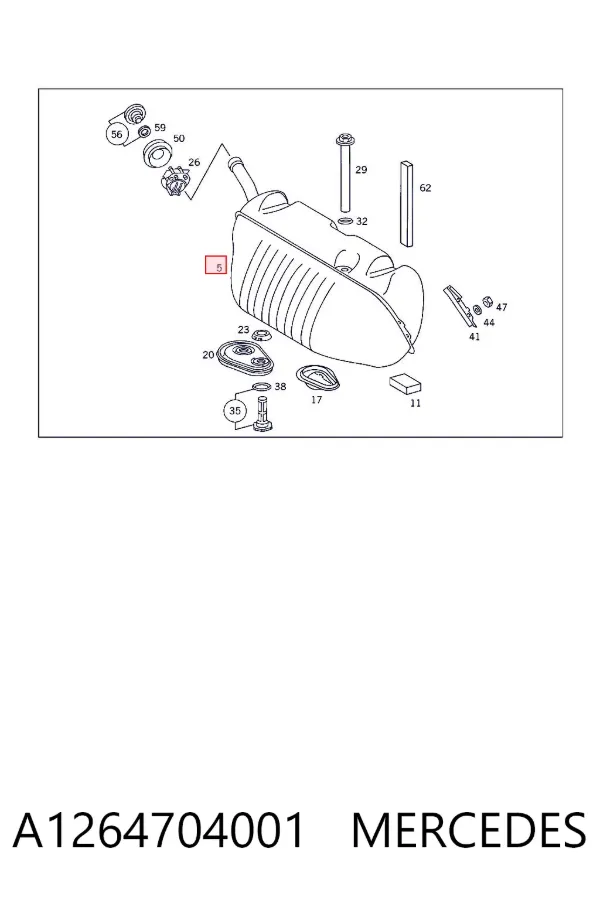 Tanque de combustível A1264704001 Mercedes