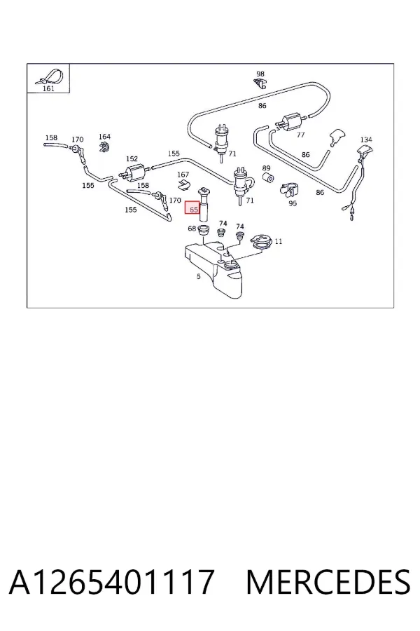 Sensor do nível de tanque de lavador de pára-brisas A1265401117 Mercedes