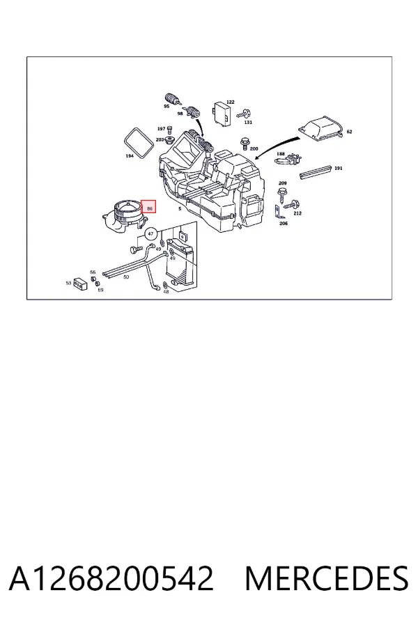 Motor de ventilador de forno (de aquecedor de salão) A1268200542 Mercedes