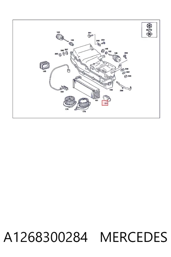 Válvula TRV de aparelho de ar condicionado A1268300284 Mercedes