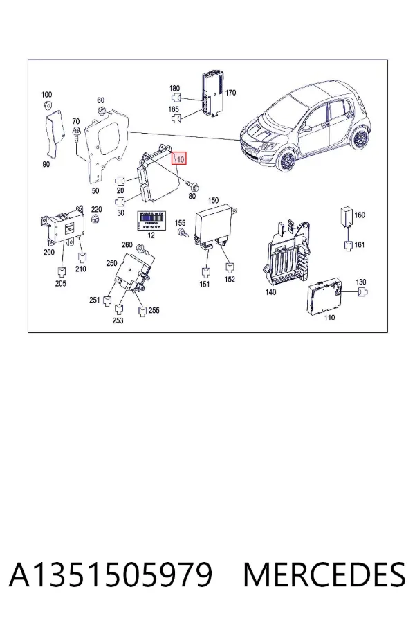 Módulo de direção (Centralina eletrônica) de motor A1351505979 Mercedes