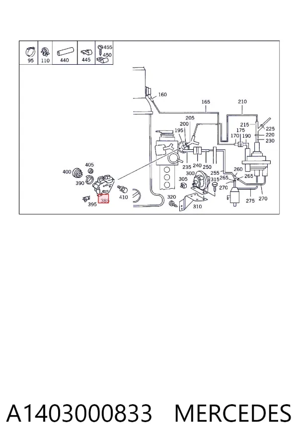 Servomotor de controlo da Caixa Automática de Mudança (motor de passo) A1403000833 Mercedes