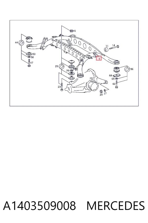 Viga de suspensão traseira (plataforma veicular) A1403509008 Mercedes