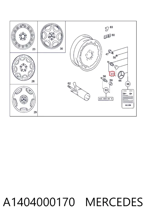 Parafuso de roda A1404000170 Mercedes