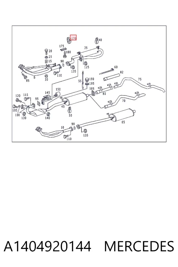 Coxim de fixação do silenciador A1404920144 Mercedes
