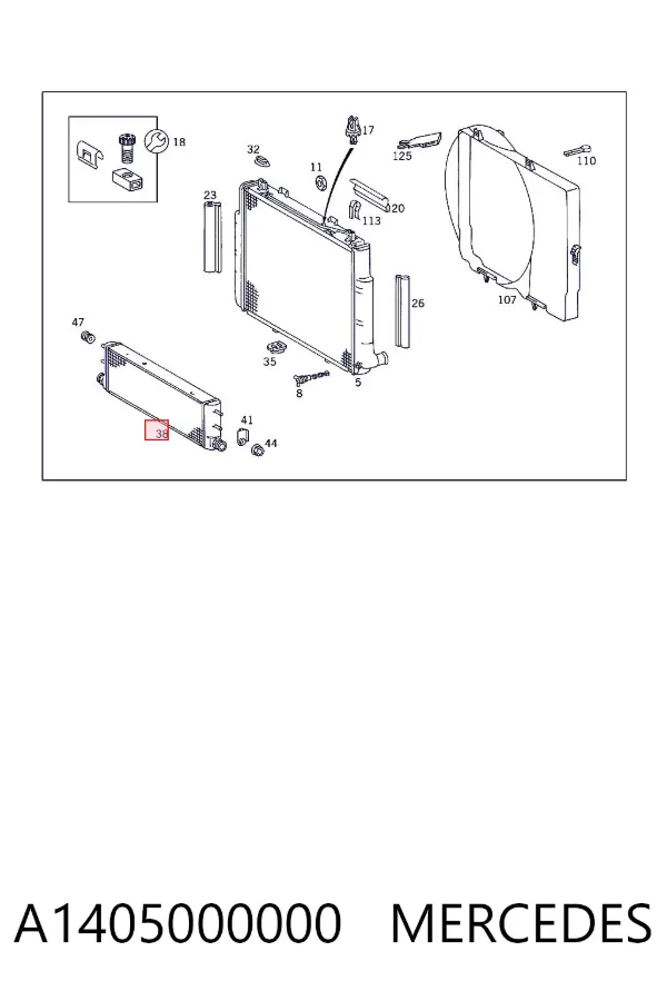 Radiador de óleo A1405000000 Mercedes